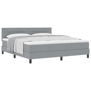 vidaXL Lit à ressorts avec matelas Gris clair 180 x 200 cm tissu