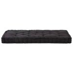 vidaXL Coussin de plancher de palette Coton 120x80x10 cm Noir