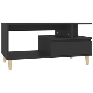 vidaXL Table basse Noir 90x49x45 cm Bois d'ingénierie