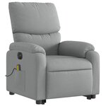 vidaXL Fauteuil inclinable de massage électrique Gris clair Tissu