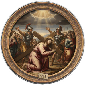 Monnaie JESUS FALLS THE SECOND TIME Station VII Via Crucis 1 Oz Argent 1$ USA 2026