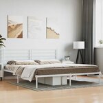 vidaXL Cadre de lit métal sans matelas et tête de lit blanc 180x200 cm