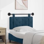 vidaXL Tête de lit suspendue Avec lumière LED Bleu Velours