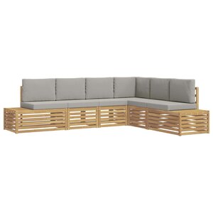 vidaXL Ensemble de canapés d'extérieur 6 Pièce Blanc et gris clair