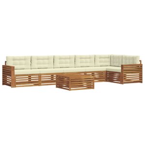 vidaXL Ensemble de canapés d'extérieur 7 pc Naturel et Crème