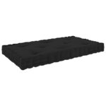 vidaXL Coussin de plancher de palette Noir 73x40x7 cm Coton