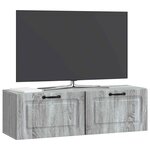 vidaXL Meuble TV mural Sonoma gris 98 x 31 x 30 cm Bois d'ingénierie