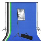 vidaXL Kit de studio photo avec toile de fond et boîte à lumière