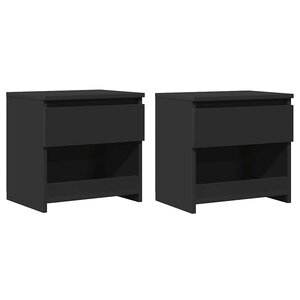 vidaXL Tables de chevet 2 Pièces Noir 40x30x39 cm Aggloméré
