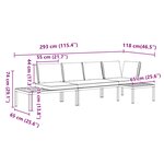 vidaXL Salon de jardin 3 Pièces avec coussins noir aluminium