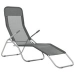 vidaXL Chaises longues pliables 2 Pièces Textilène Anthracite