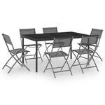 vidaXL Mobilier de salle à manger d'extérieur 7 Pièces Acier