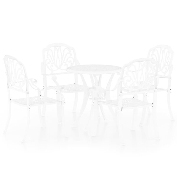 vidaXL Ensemble de bistro 5 Pièces Aluminium coulé Blanc
