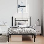 vidaXL Cadre de lit métal sans matelas avec tête de lit noir 100x200cm