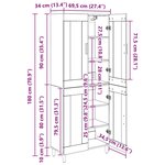 vidaXL Haut Armoire Bois Ancien 69 5 x 34 x 180 cm Bois d'ingénierie