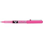 Stylo roller V Ball VB5 Encre liquide Pointe métal Fine Rose x 12 PILOT