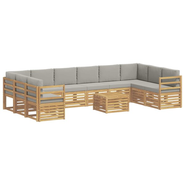 vidaXL Ensemble de canapés d'extérieur 11 pc Blanc et gris clair