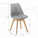 2 Chaises Grises avec Pieds en Bois