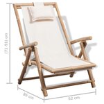 Vidaxl chaise de terrasse d'extérieur bambou