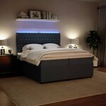 vidaXL Sommier à lattes de lit et matelas Gris foncé 200x200cm Velours