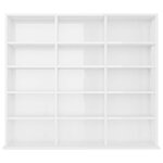 vidaXL Armoire à CD Blanc brillant 100x23x89 5 cm Bois d’ingénierie