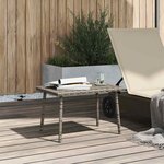 VidaXL Table basse de jardin rectangulaire gris 60x40x37 cm rotin