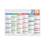 Calendrier Mural 2025 - 22 x 29.5 cm - Multicouleurs