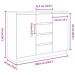 vidaXL Buffet avec tiroirs blanc 100 5x35x76 cm bois d'ingénierie