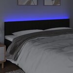 vidaXL Tête de lit à LED Noir 200x5x78/88 cm Tissu