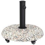 vidaXL Base de parasol sur roues pour pôles de 37/42/52/58 mm en béton multicolore.