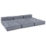 vidaXL Canapé modulaire 4 Pièces Gris tissu