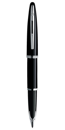Waterman carène stylo plume  noir brillant  plume moyenne 18k  encre bleue  coffret cadeau