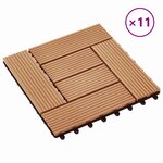 vidaXL Carreau de terrasse 11 pc Teck 30 x 30 cm WPC