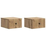 vidaXL Cabinet de chevet mural 2 pc Chêne artisanal 33 x 34 5 x 20 cm