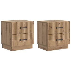 vidaXL Cabinet de chevet 2 Pièces Chêne artisanal 43 x 34 5 x 44 5 cm