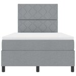 vidaXL Lit à Sommier Box avec Matelas Gris Clair Petit Double Tissu