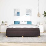 vidaXL Cadre de lit avec matelas Marron foncé 180 x 200 cm tissu