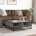 vidaXL Table basse sonoma gris 80x80x30 cm bois d'ingénierie et métal