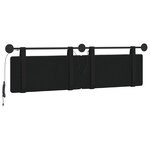 vidaXL Tête de lit suspendue Avec lumière LED Noir Simili cuir