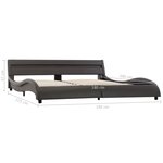 vidaXL Cadre de lit avec LED Gris Similicuir 180 x 200 cm