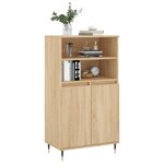 vidaXL Buffet haut Chêne sonoma 60x36x110 cm Bois d'ingénierie