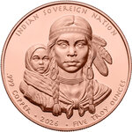Monnaie SACAGAWEA 5 Oz Cuivre 1$ Sioux Nation 2026 (PRÉCOMMANDE)
