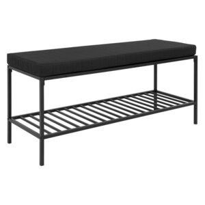 House Nordic Banc Avery avec étagère et coussin Noir