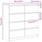 vidaXL Buffet chêne artisanal 100x35x99 cm bois d'ingénierie