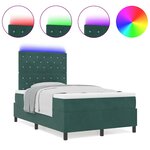 vidaXL Lit à ressorts avec matelas Vert foncé 120 x 200 cm Velours
