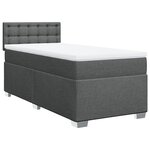 vidaXL Sommier à lattes de lit avec matelas Gris foncé 80x200 cm Tissu