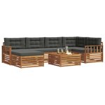 vidaXL Ensemble de canapés d'extérieur 7 Pièces Naturel et Anthracite
