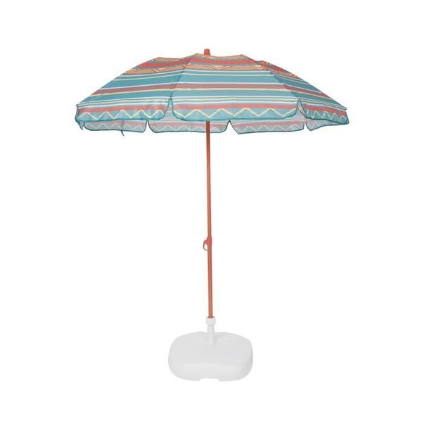 EZPELETA Parasol de plage Fold - Ø 180 cm - Rayé vert Socle non inclus