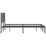 vidaXL Cadre de lit métal avec tête de lit noir 120x190 cm