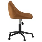 vidaXL Chaise pivotante de bureau Marron Velours